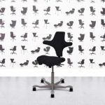Refurbished HAG Capisco 8106 - Silver Base and Black Fabric