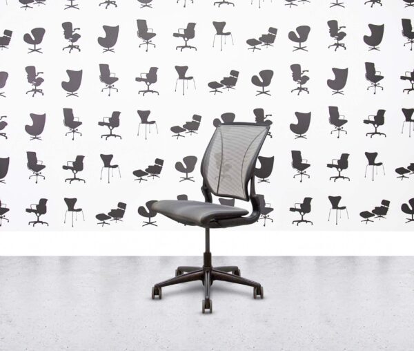 Refurbished Humanscale Diffrient World Task Chair - Grey Mesh Back and Seat - Armless