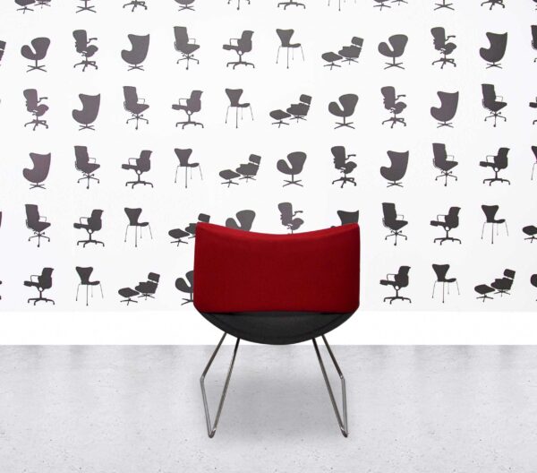 Refurbished Boss Design Jolly Chair - Red Fabric Back and Dark Grey Seat
