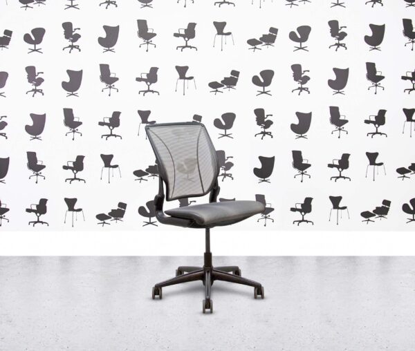 Refurbished Humanscale Diffrient World Task Chair - Grey Mesh Back and Seat - Armless