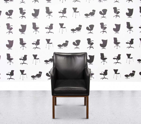 Refurbished Wittmann Berlin Dining Chair - Black Leather