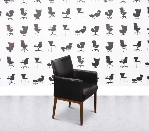 Refurbished Wittmann Berlin Dining Chair - Black Leather