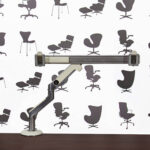 Refurbished Humanscale M8.1 Dual Monitor Arm Desk Mount - White