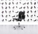 Refurbished Vitra Eames EA117 Chrome Frame - Black Hopsack Fabric