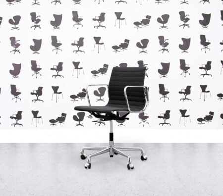 Refurbished Vitra Eames EA117 Chrome Frame - Black Hopsack Fabric