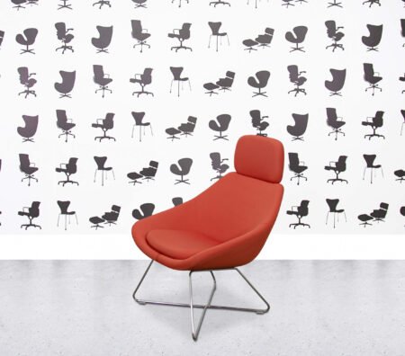 Refurbished Allermuir Open A643 - Red Leather - Wire Frame Base