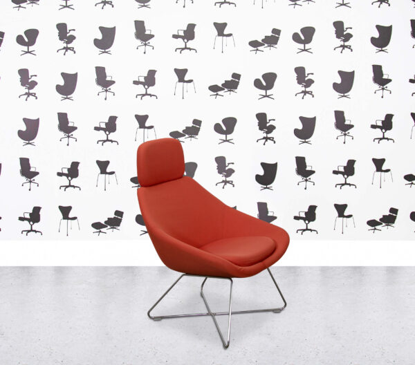 Refurbished Allermuir Open A643 - Red Leather - Wire Frame Base