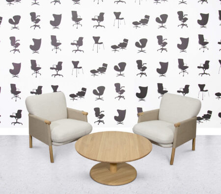 Refurbished Fredericia Savannah Chair and Pon Coffee Table Set