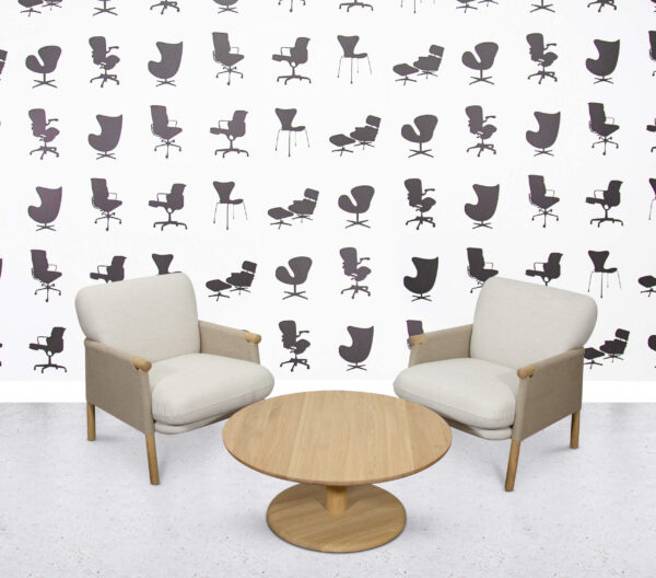 Refurbished Fredericia Savannah Chair and Pon Coffee Table Set