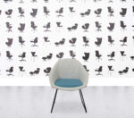 Refurbished Naughtone Always Chair ALCHBSL - Sled Base - Grey and Blue Fabric