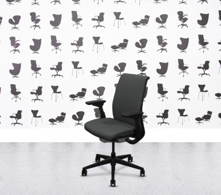 Refurbished Steelcase Think V2 - Upholstered Back - Black Frame - Paseo