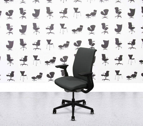 Refurbished Steelcase Think V2 - Upholstered Back - Black Frame - Paseo