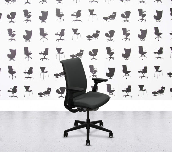 Refurbished Steelcase Think V2 - Upholstered Back - Black Frame - Paseo