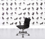 Refurbished ICF Una Chair - Polished Aluminium - Black Leather