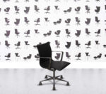 Refurbished ICF Una Chair - Polished Aluminium - Black Leather