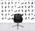 Refurbished Boss Design Kruze Swivel Chair - Black Leather - Walnut Shell