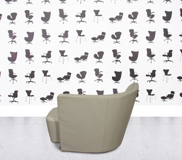 Refurbished Walter Knoll Drift Swivel Armchair - White Leather
