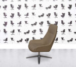 Refurbished Boss Design Marnie High Back - Polished Aluminium - Khaki Fabric