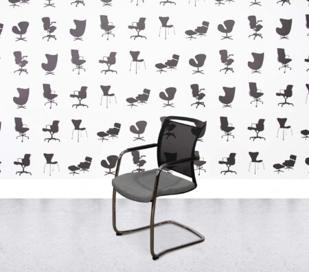 Refurbished Elite Moda Mesh Back Cantilever Chair - Black