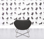 Refurbished Allermuir Open A642 Wire Frame Base - Grey Fabric
