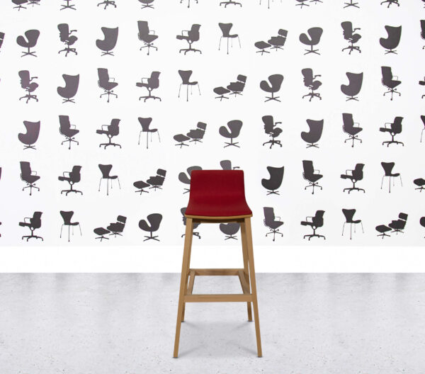 Refurbished Connection Emma Bar Stool - Red Fabric