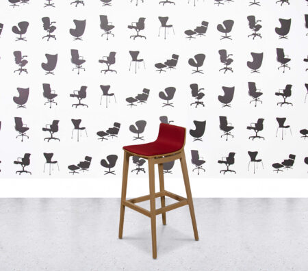 Refurbished Connection Emma Bar Stool - Red Fabric