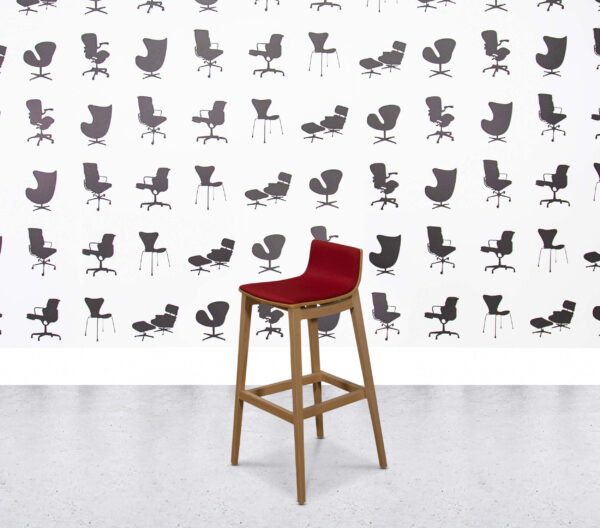 Refurbished Connection Emma Bar Stool - Red Fabric