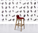 Refurbished Connection Emma Bar Stool - Red Fabric