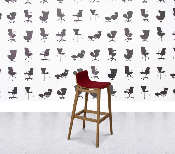 Refurbished Connection Emma Bar Stool - Red Fabric
