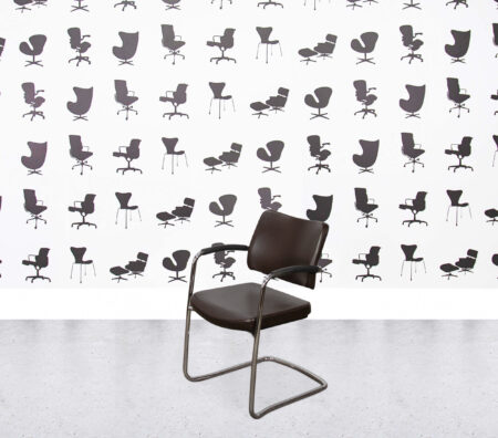 Refurbished Boss Design Pro Cantilever Chair - Brown Leather