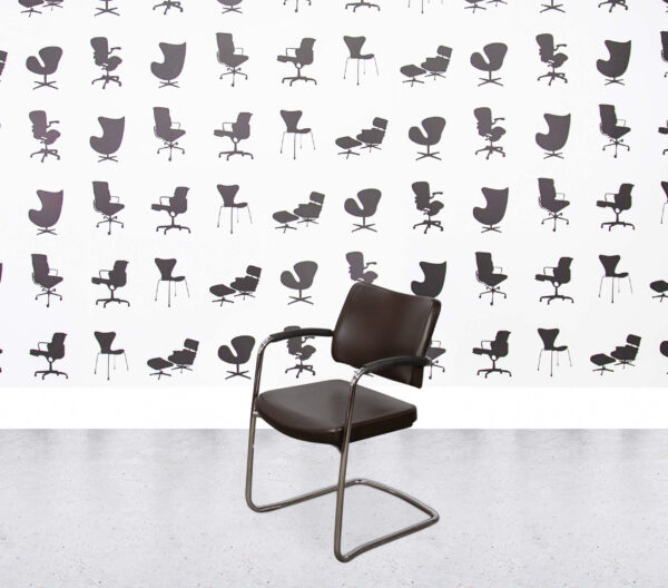 Refurbished Boss Design Pro Cantilever Chair - Brown Leather