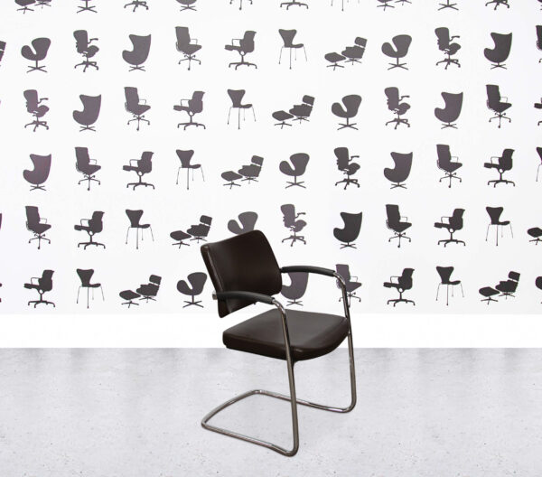 Refurbished Boss Design Pro Cantilever Chair - Brown Leather