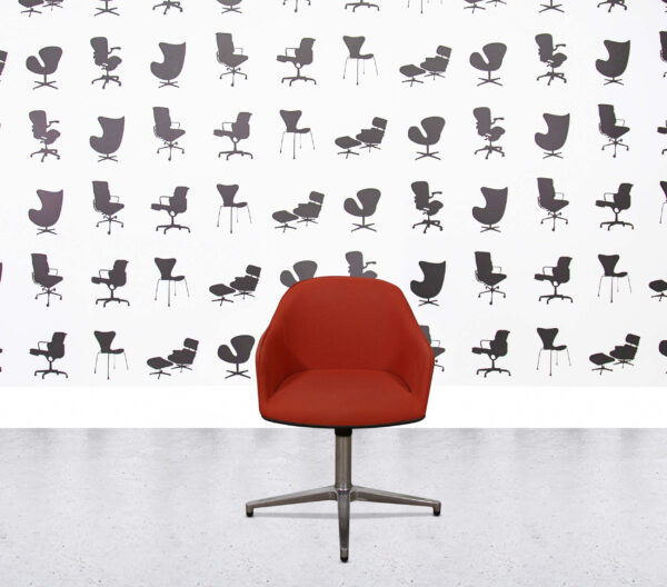 Refurbished Vitra Softshell - 4 Star Polished Aluminium - Orange Fabric