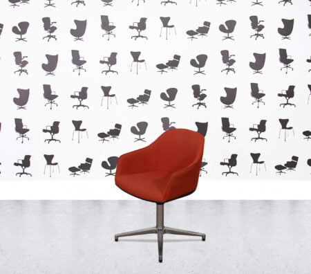 Refurbished Vitra Softshell - 4 Star Polished Aluminium - Orange Fabric
