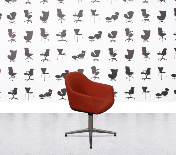 Refurbished Vitra Softshell - 4 Star Polished Aluminium - Orange Fabric