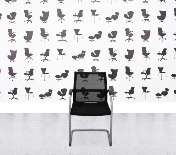 Refurbished Sedus Open Up Cantilever Chair - Grey Frame - Black Fabric
