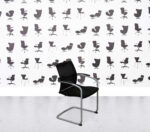 Refurbished Sedus Open Up Cantilever Chair - Grey Frame - Black Fabric