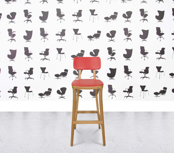 Refurbished Connection Retro Bar Stool - Red