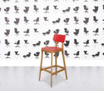 Refurbished Connection Retro Bar Stool - Red