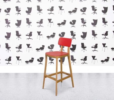 Refurbished Connection Retro Bar Stool - Red