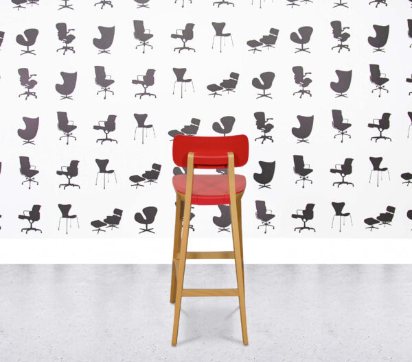 Refurbished Connection Retro Bar Stool - Red