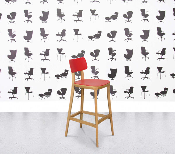 Refurbished Connection Retro Bar Stool - Red