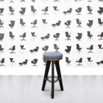 Refurbished Verco Martin Bar Stool MSB13 – Black and Blue with Oak Finish