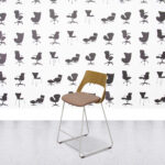 Refurbished Kinnarps Embrace Bar Stool - White Frame - Pink Fabric