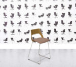 Refurbished Kinnarps Embrace Bar Stool - White Frame - Pink Fabric