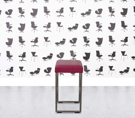 Refurbished Allermuir Pause Bar Stool - Pink Leather