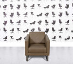 Refurbished Giulio Marelli Italia Cubic Armchair - Brown Leather