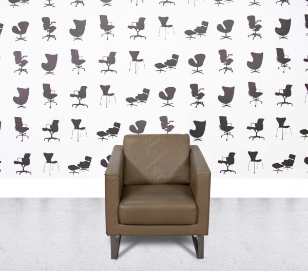 Refurbished Giulio Marelli Italia Cubic Armchair - Brown Leather