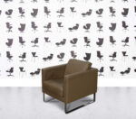 Refurbished Giulio Marelli Italia Cubic Armchair - Brown Leather