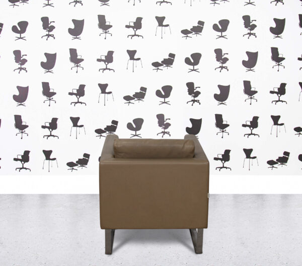 Refurbished Giulio Marelli Italia Cubic Armchair - Brown Leather
